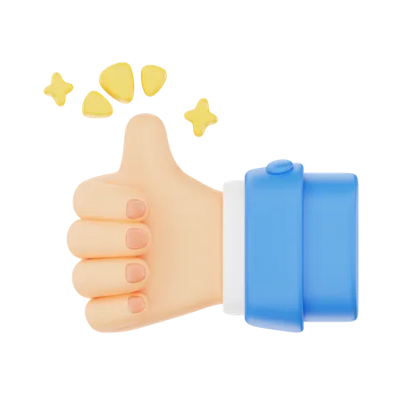 Thumbs Up Hand Gesture  3D Icon