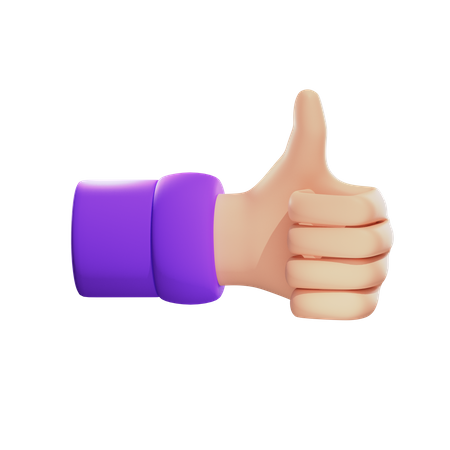 Thumbs Up Hand Gesture  3D Icon