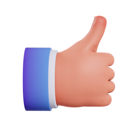 Thumbs Up Hand Gesture  3D Illustration