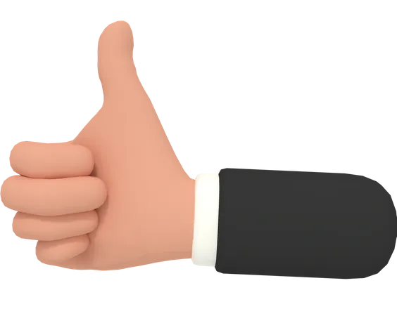 Thumbs Up Hand Gesture  3D Illustration