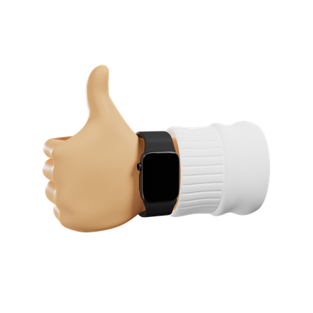 Thumbs up hand gesture  3D Illustration