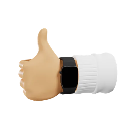 Thumbs up hand gesture  3D Illustration