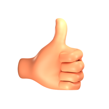 Thumbs up hand gesture  3D Illustration