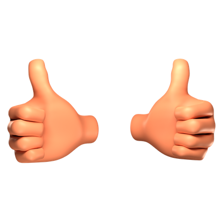 Thumbs up hand gesture  3D Illustration