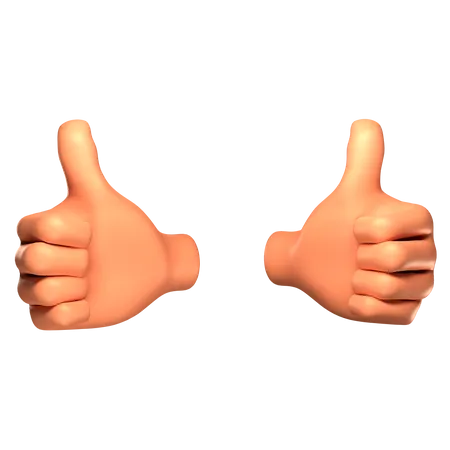 Thumbs up hand gesture  3D Illustration