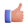 3d thumbs-up