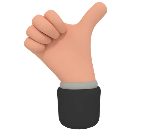 3 D Illustration Of Cartoon Hand Making Thumb Up Gesture 3D Illustration