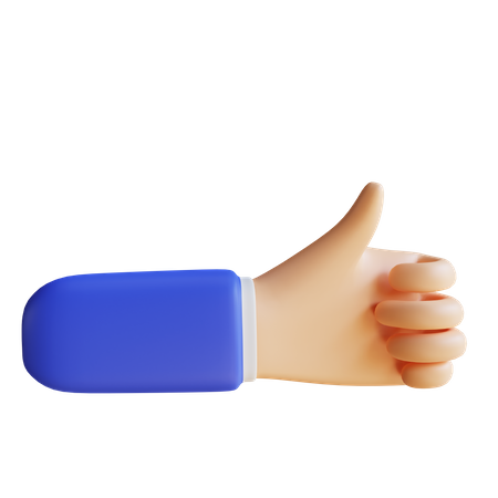 Thumbs Up Hand Gesture 3D Illustration