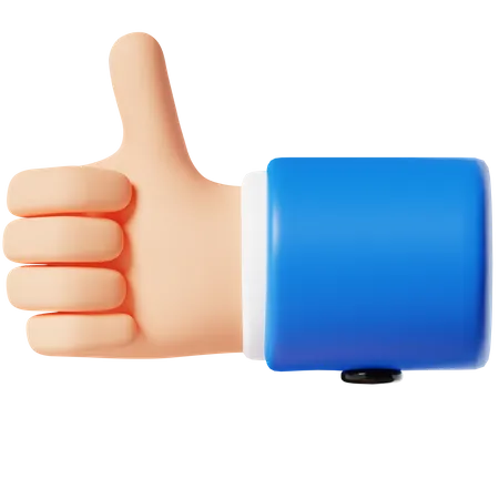 Thumbs Up Hand Gesture 3 D Illustration 3D Icon