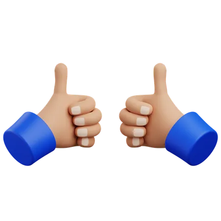 3 D Thumbs Up Hand Gesture With Isolated Background 3D Icon