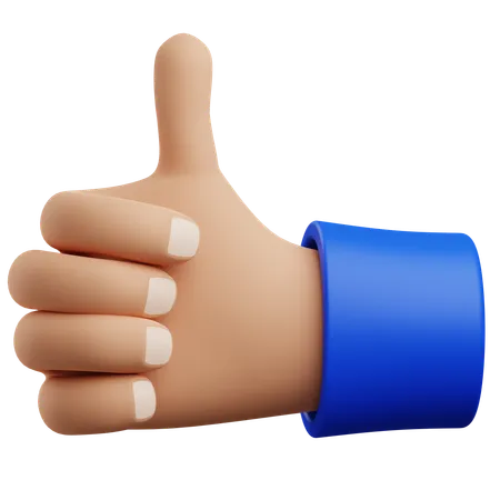 3 D Thumbs Up Hand Gesture With Isolated Background 3D Icon
