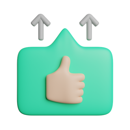 Thumbs Up Increase  3D Icon