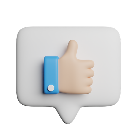 Thumbs Up Message  3D Icon