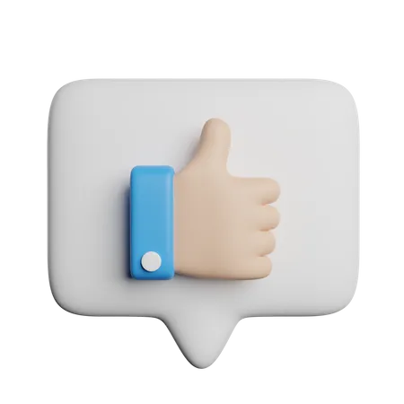 Thumbs Up Message  3D Icon