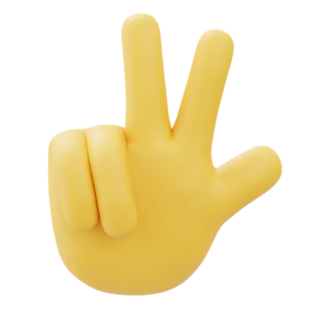 Thumbs Up Peace Sign Hand Gesture  3D Icon