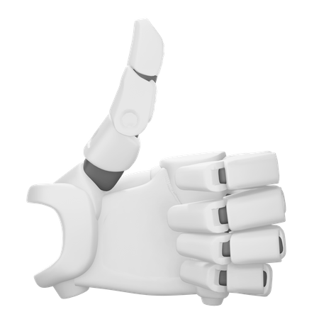 Thumbs up Robot hand 3D Illustration