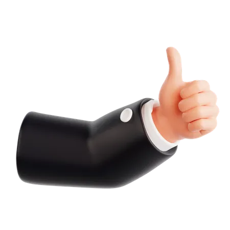 Thumbs Up With Arm Hand Gesture  3D Icon