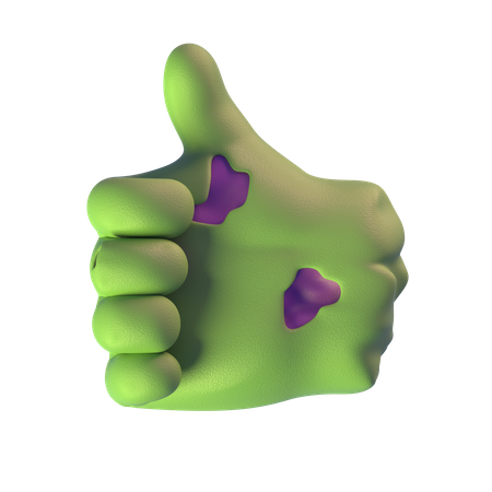 Thumbs Up Zombie Hand  3D Icon