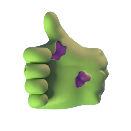 Thumbs Up Zombie Hand  3D Icon