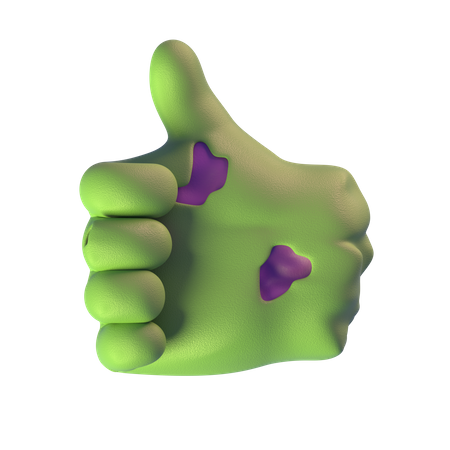 Thumbs Up Zombie Hand 3D Icon