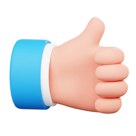 Thumps Up Hand Gesture  3D Icon