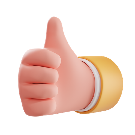 Thumps Up Hand Gesture  3D Icon