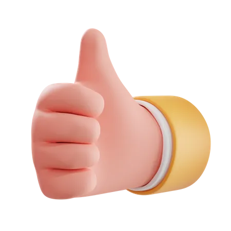 Thumps Up Hand Gesture  3D Icon