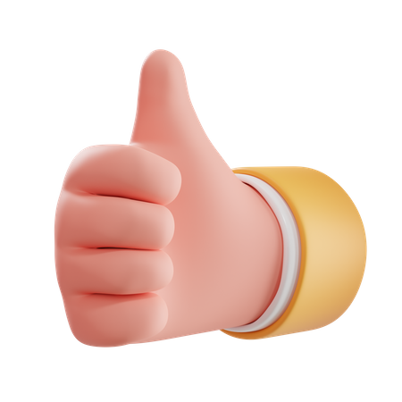Thumps Up Hand Gesture  3D Icon