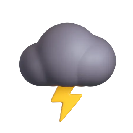 Thunder Icon Illustration In 3 D Design 3D Icon