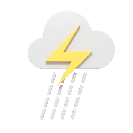 Thunder Cloud Rain  3D Icon