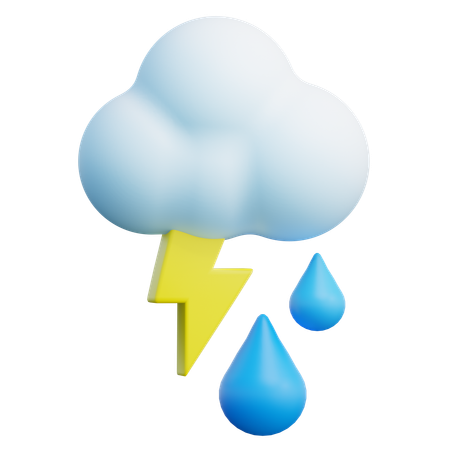 雷雨  3D Icon