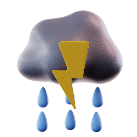 Thunder Rain  3D Icon
