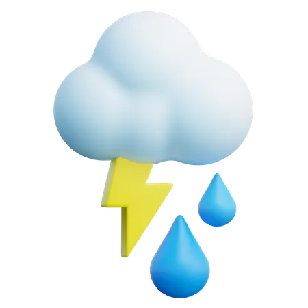 Thunder Rain  3D Icon