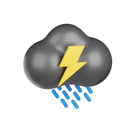 Thunder Rain  3D Icon