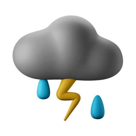 Thunder Rain  3D Icon