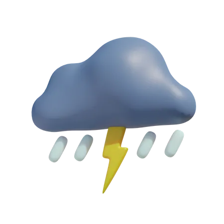 Thunder Rain  3D Illustration