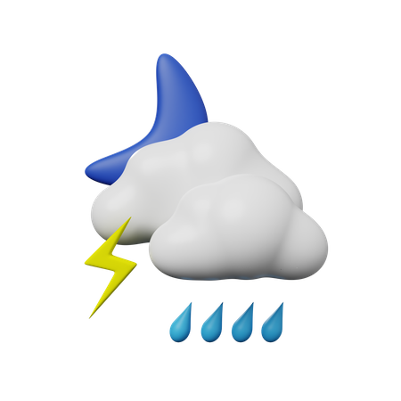 Thunder Rain 3D Illustration