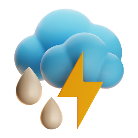 Thunder Rain  3D Icon