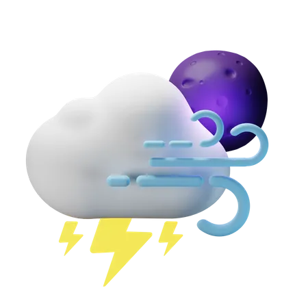 Thunder Windy Night  3D Icon