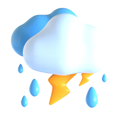Thunderstorm 3 D Illustration 3D Icon