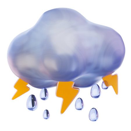 雷雨  3D Icon