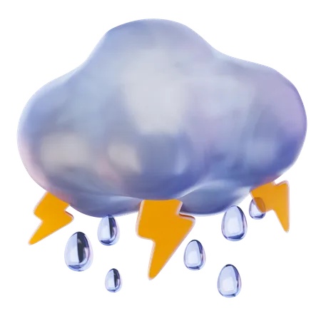 雷雨  3D Icon