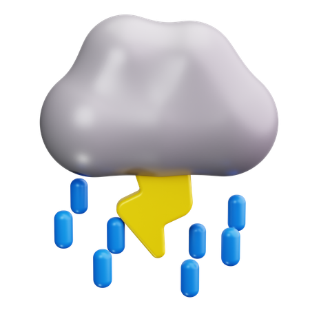 雷雨  3D Icon