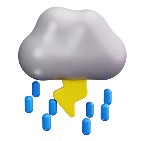 雷雨  3D Icon