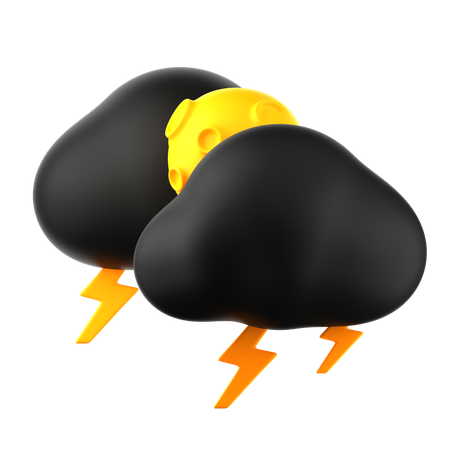 Thunderstorm at night  3D Icon