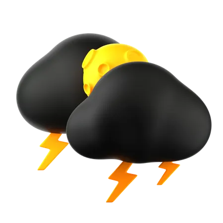 Thunderstorm at night  3D Icon