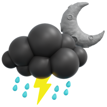 Thunderstorm At Night  3D Icon