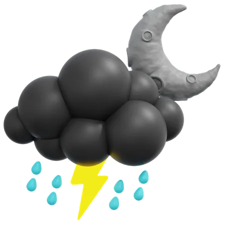 Thunderstorm At Night  3D Icon