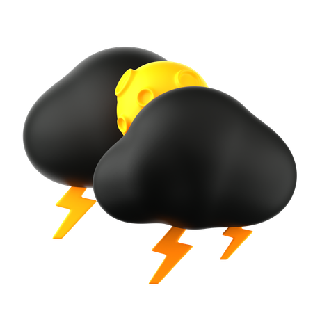 Thunderstorm at night  3D Icon