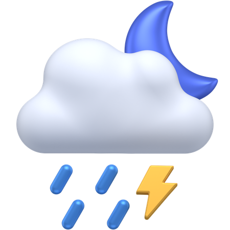 Thunderstorm night  3D Icon